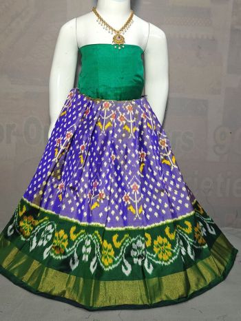 PGMRZSLG5F18IBDC40- Zero Size Ikat Silk Lehenga