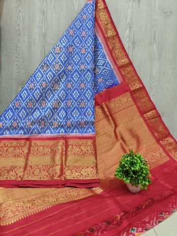 PSHLKBRS5F22EBDC05- Kanchi border Ikat silk saree