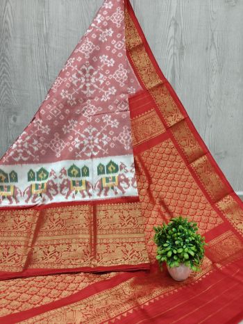 PSHLKBRS5F22EBDC10- Kanchi border Ikat silk saree