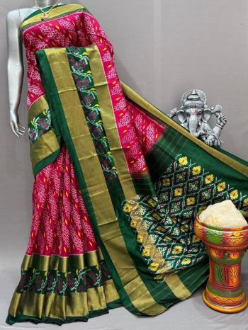 PSNTIDSS5F19NZDD10- Ikat silk saree