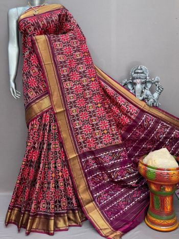 PSNTIDSS5F19NZDD17- Ikat silk saree