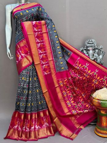 PSNTIDSS5F19NZDD22- Ikat silk saree