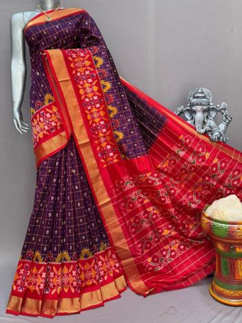 PSNTIDSS5F19NZDD35- Ikat silk saree