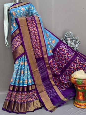 PSNTIDSS5F19NZDD47- Ikat silk saree