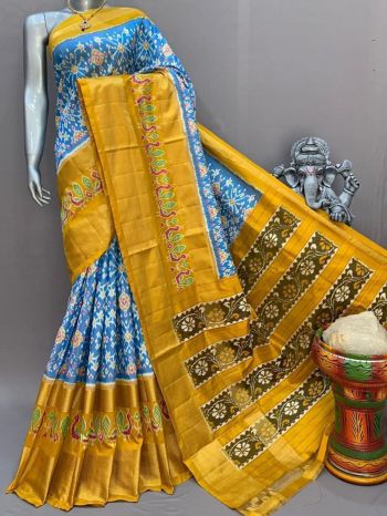 PSNTIDSS5F19NZDD49- Ikat silk saree