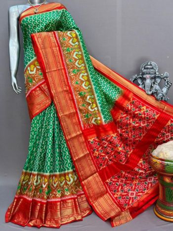 PSNTKBRS5F20DSCD13- Kanchi border Ikat silk saree