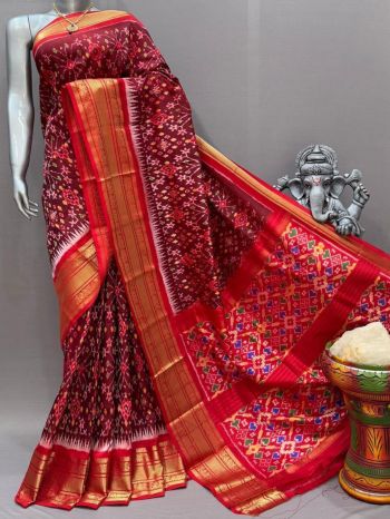 PSNTKBRS5F20DSCD14- Kanchi border Ikat silk saree