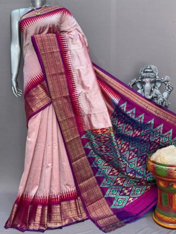 PSNTKBRS5F20DSCD17- Kanchi border Ikat silk saree