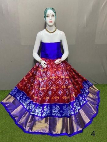 PSRGFSLG5F20SZCC16- Free Size Ikat Silk Lehenga