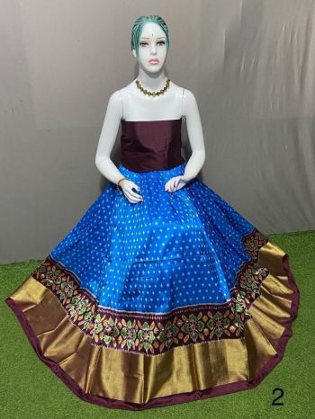 PSRGFSLG5F20SZCC17- Free Size Ikat Silk Lehenga