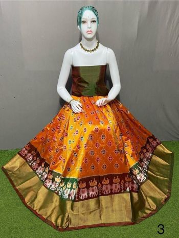 PSRGFSLG5F20SZCC29- Free Size Ikat Silk Lehenga