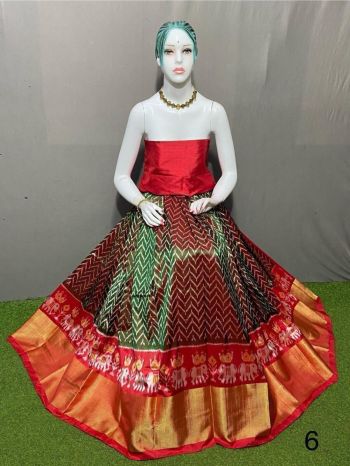 PSRGFSLG5F20SZCC30- Free Size Ikat Silk Lehenga