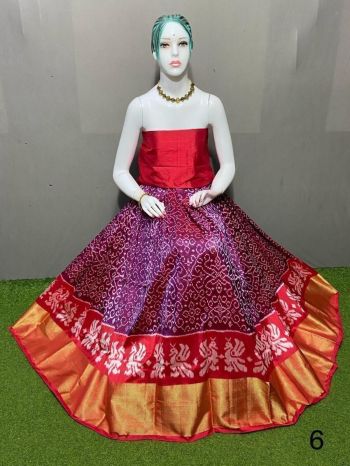 PSRGFSLG5F20SZCC33- Free Size Ikat Silk Lehenga