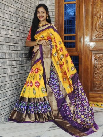 PWCSIDSS5F17BSCD01- Ikat silk saree