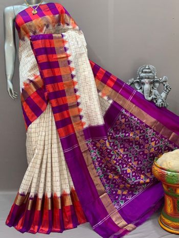 PSNTIDSS5F21NDCD01- Ikat silk saree