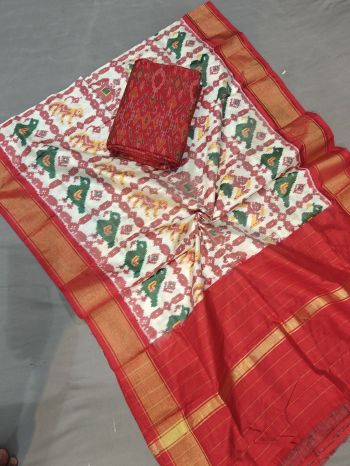 PGMRSDST5F26FSCD64- Ikat Silk dupatta with Ikat sico top