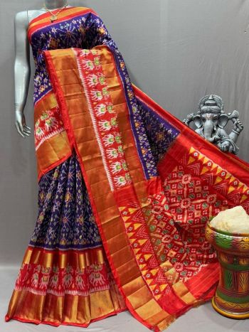 PSNTIDSS5F19NZDD32- Ikat silk saree