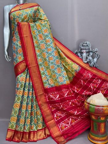 PSNTIDSS5F19NZDD46- Ikat silk saree