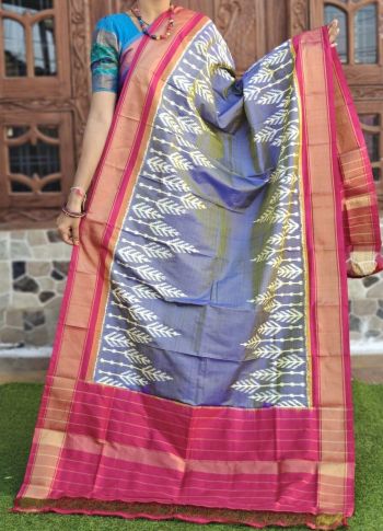 PGMRISDP5F15EDCD11- Ikat silk dupatta