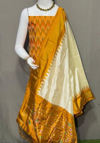 PSRGSDST5F21FFCD42- Ikat Silk dupatta with Ikat sico top