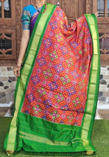 PGMRISDP5F15EDCD15- Ikat silk dupatta