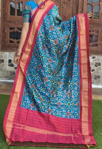 PGMRISDP5F15EDCD18- Ikat silk dupatta