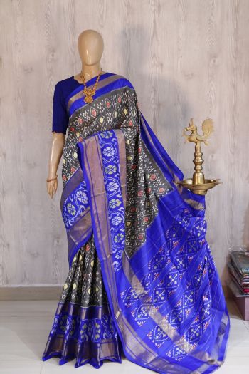 PSHLIDSS5F22NDDC07- Ikat silk saree