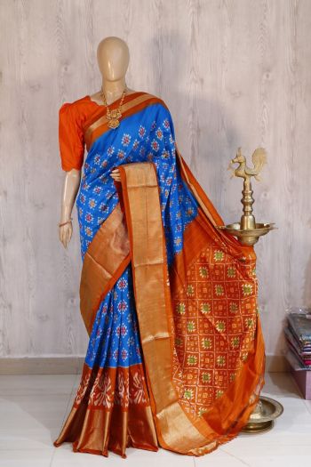 PSHLIDSS5F22NDDC10- Ikat silk saree