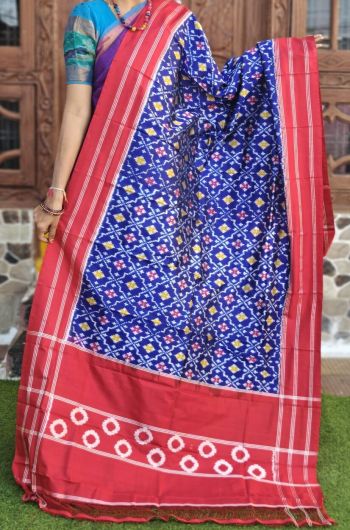 PGMRISDP5F15EDCD26- Ikat silk dupatta