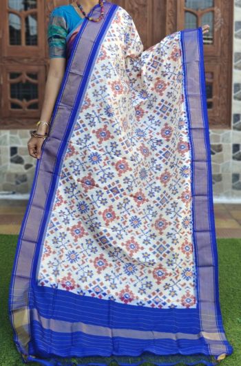 PGMRISDP5F15EDCD47- Ikat silk dupatta