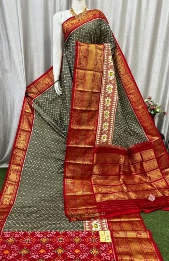 PASKKBRS5F18FSCD01- Kanchi border Ikat silk saree