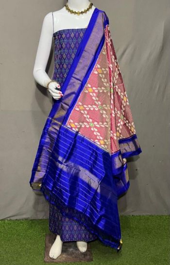 PSRGSDST5F21FFCD04- Ikat Silk dupatta with Ikat sico top