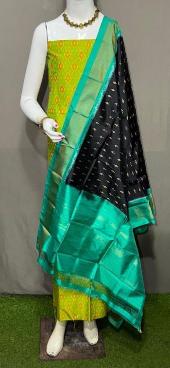 PSRGSDST5F21FFCD41- Ikat Silk dupatta with Ikat sico top