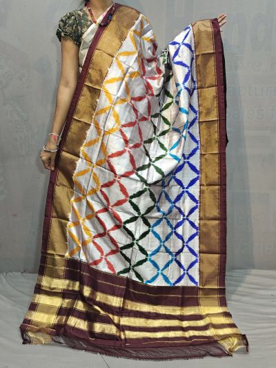 PGMRISDP5M04ECCD75- Ikat silk dupatta