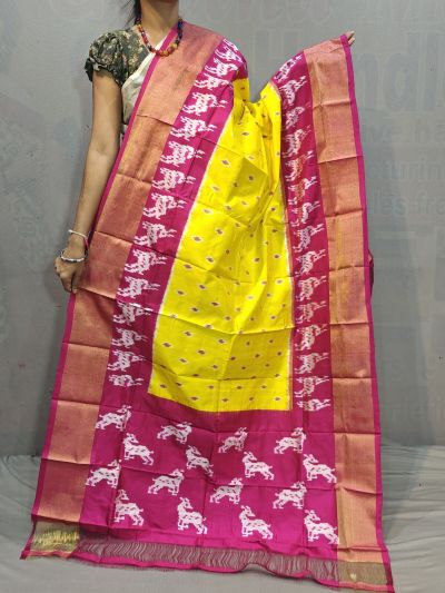 PGMRISDP5M04ECCD87- Ikat silk dupatta