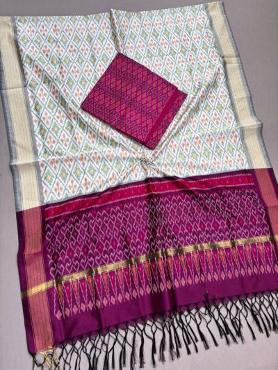 PSSISCDT5M07EFDC03- Ikat Sico dupatta with Ikat sico top