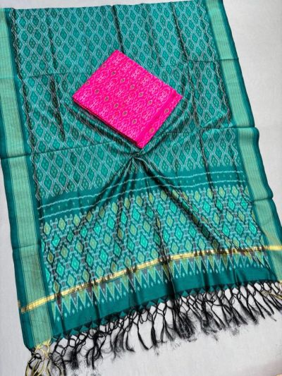 PSSISCDT5M07EFDC04- Ikat Sico dupatta with Ikat sico top