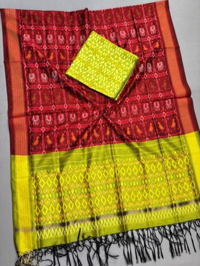 PSSISCDT5M07EFDC18- Ikat Sico dupatta with Ikat sico top