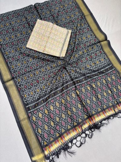 PSSISCDT5M07EFDC38- Ikat Sico dupatta with Ikat sico top