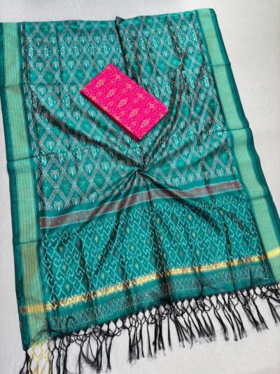 PSSISCDT5M07EFDC49- Ikat Sico dupatta with Ikat sico top