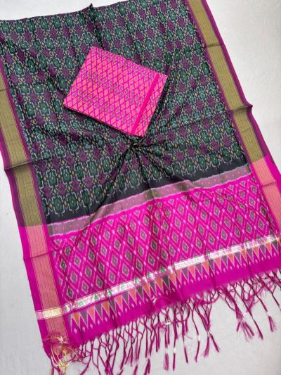 PSSISCDT5M07EFDC51- Ikat Sico dupatta with Ikat sico top