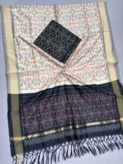 PSSISCDT5M07EFDC55- Ikat Sico dupatta with Ikat sico top