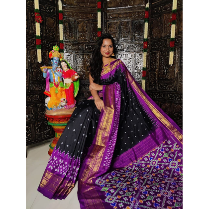 PRKSIDSS4G08NECC03- Ikat silk saree