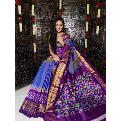 PRKSIDSS4G08NECC08- Ikat silk saree