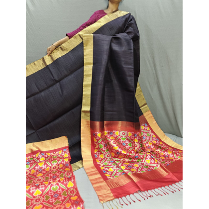 PGMRIDSS4G14XSDD07-  Ikat Dupion silk saree