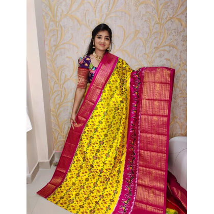 PGMRKBRS4S22FSDC15- Kanchi border Ikat silk saree