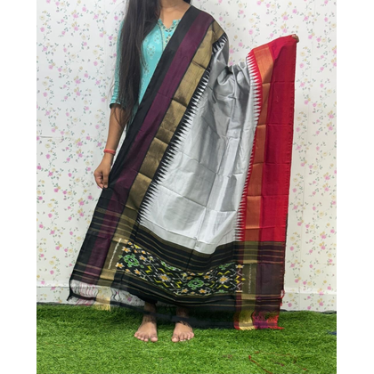 PSDHISDP4S23ZBCD56- Ikat silk dupatta