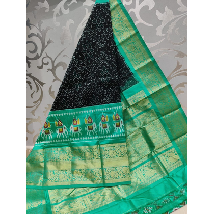 PSVHKBRS4S21FSCD06- Kanchi border Ikat silk saree