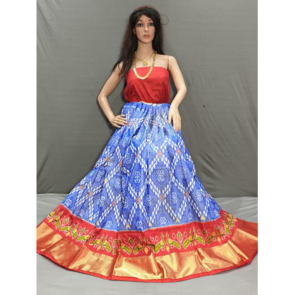 PGMRFSLG4O10SZDC04- Free Size Ikat Silk Lehenga