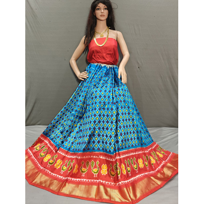 PGMRFSLG4O10SZDC37- Free Size Ikat Silk Lehenga